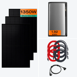 Planta de energía solar para balcón EcoFlow de 1350 W con acumulador STREAM Ultra de 1,9 kWh (3 paneles solares)