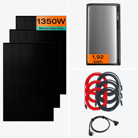 Central solar de varanda EcoFlow de 1350 W com acumulador STREAM Ultra de 1,9 kWh (3 painéis solares)