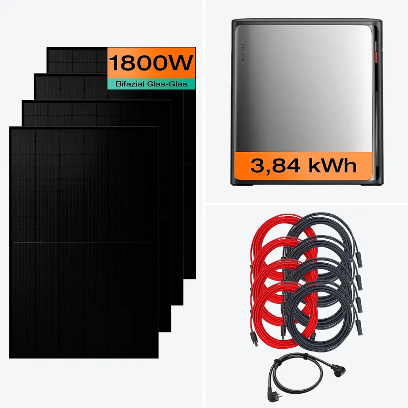 copia di Impianto fotovoltaico da balcone EcoFlow da 1350 W con accumulatore STREAM Ultra da 1,9 kWh (3 pannelli solari)