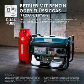 LPG/Benzin Stromerzeuge Könner & Söhnen KS 2900G