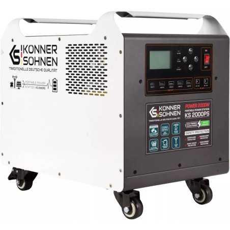 Estación de energía portátil Könner & Söhnen KS 2000PS, 2400 W, LiFePO4, 2240 Wh.