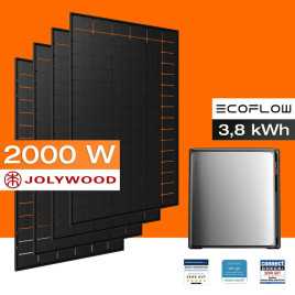 Central solar de varanda EcoFlow 2000 Wp com acumulador STREAM Ultra X 3,8 kWh (4 painéis solares)