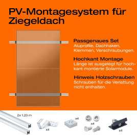 Solarmodul-Halterung für Ziegel-/Schrägdach