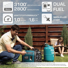 LPG/Benzin-Inverter-Generator Könner & Söhnen KS 3100iG S