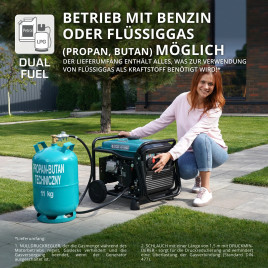 LPG Inverter Benzin Stromerzeuger Könner & Söhnen KS 4100iEG