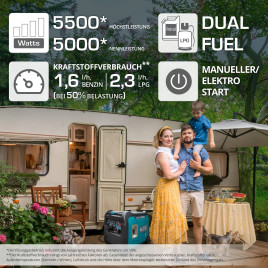 LPG/Benzin-Inverter-Generator Könner & Söhnen KS 5500iEG S