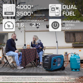 LPG/Benzin-Inverter-Generator Könner & Söhnen KS 4000iEG S