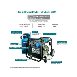 Зріджений газ/бензин інверторний генератор Könner & Söhnen KS 8100iEG