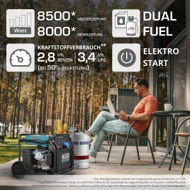LPG/Benzin-Inverter-Generator Könner & Söhnen KS 8100iEG