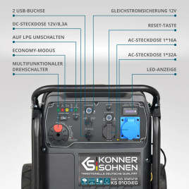 Зріджений газ/бензин інверторний генератор Könner & Söhnen KS 8100iEG