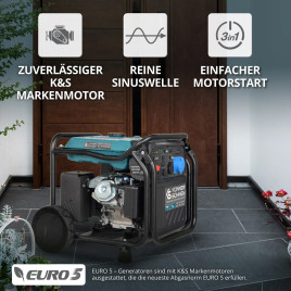 LPG Inverter Benzin Stromerzeuger Könner & Söhnen KS 8100iEG