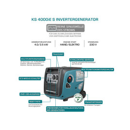 Inverter Benzin Stromerzeuger Könner & Söhnen KS 4000iE S