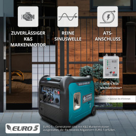 Inverter Benzin Stromerzeuger Könner & Söhnen KS 5500iES ATSR