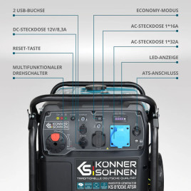 Inverter Benzin Stromerzeuger Könner & Söhnen KS 8100iE ATSR