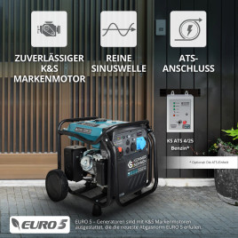 Inverter Benzin Stromerzeuger Könner & Söhnen KS 8100iE ATSR