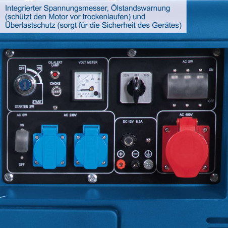 Diesel Stromerzeuger SG5200D Scheppach - 7,7PS | 5000W | Elektrostart | 2x 230V, 1x 400V Steckdose