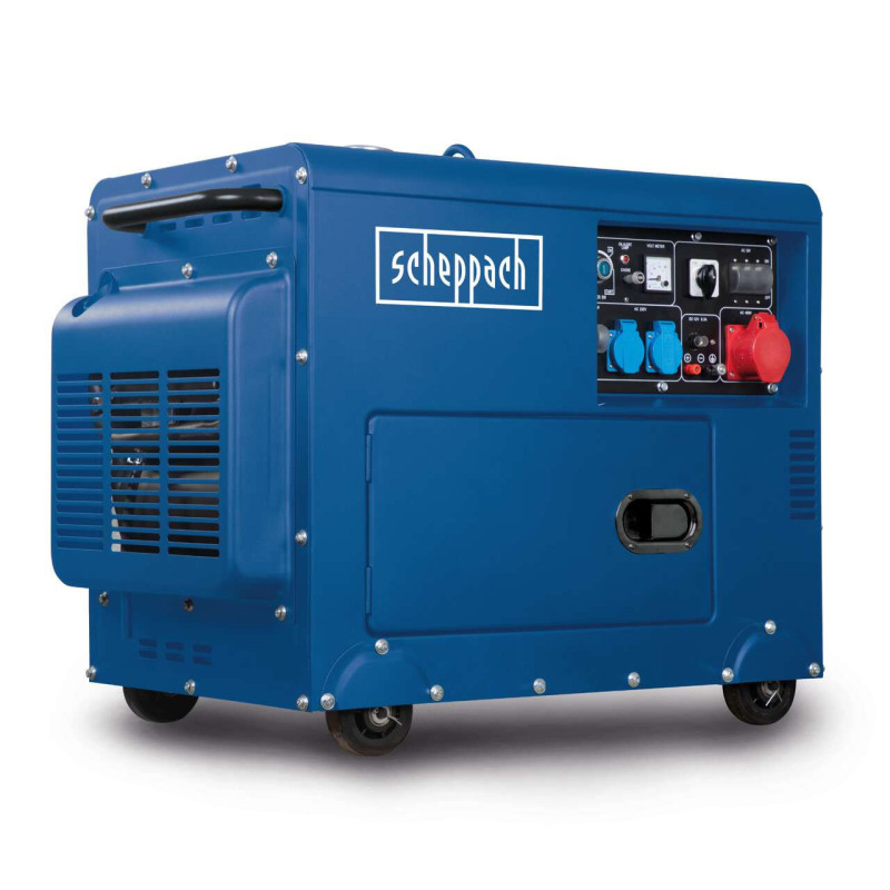 Scheppach SG5200D diesel generator – 7.7 hp | 5000 W | Electric start | 2x 230 V, 1x 400 V socket