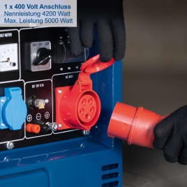 Diesel Stromerzeuger SG5200D Scheppach - 7,7PS | 5000W | Elektrostart | 2x 230V, 1x 400V Steckdose
