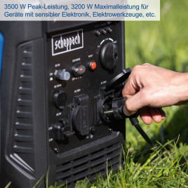 Inverter Benzin Stromerzeuger Scheppach SG3500i - 4,8 PS | 3500W| 6,3L Tank | 66dB